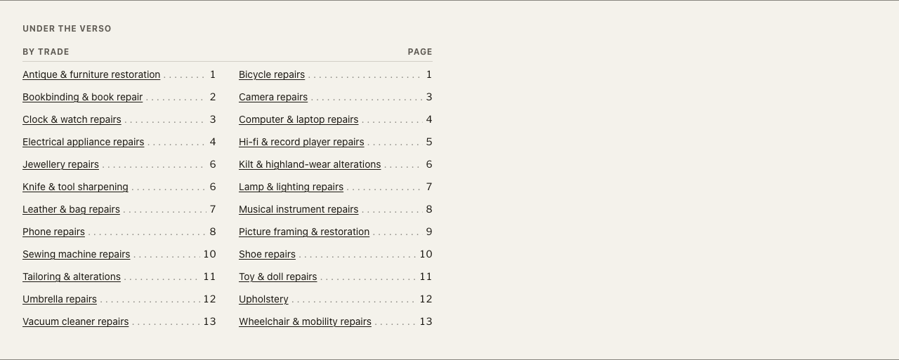 Guideword Next.js directory template — classified-index component