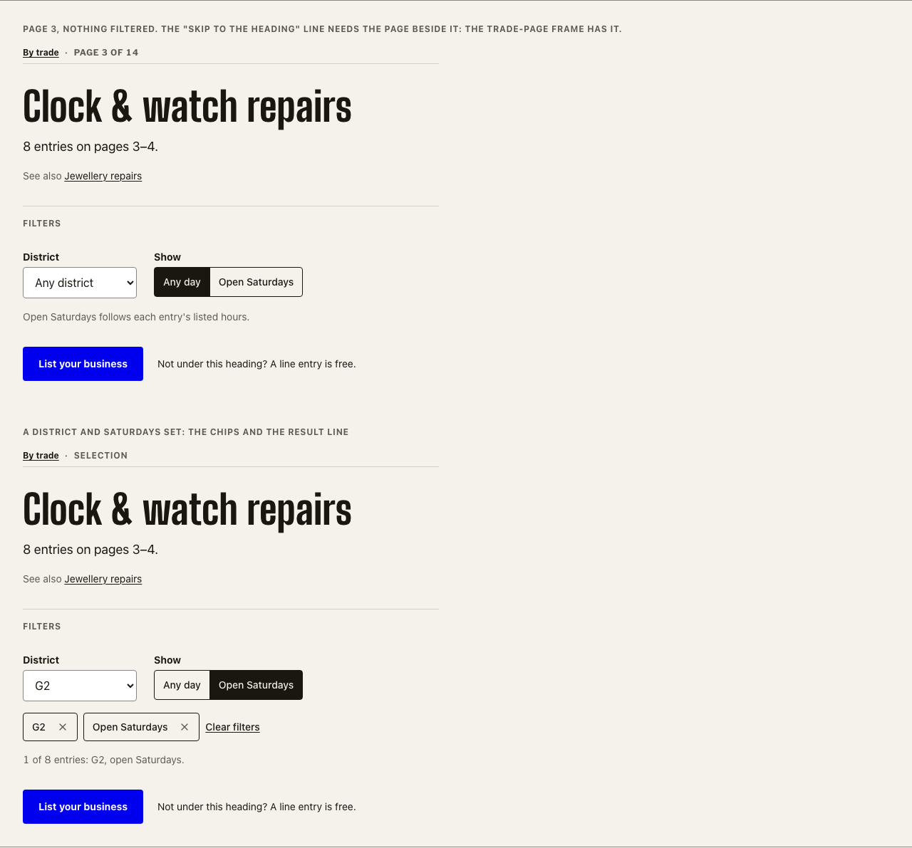 Guideword Next.js directory template — heading-band component