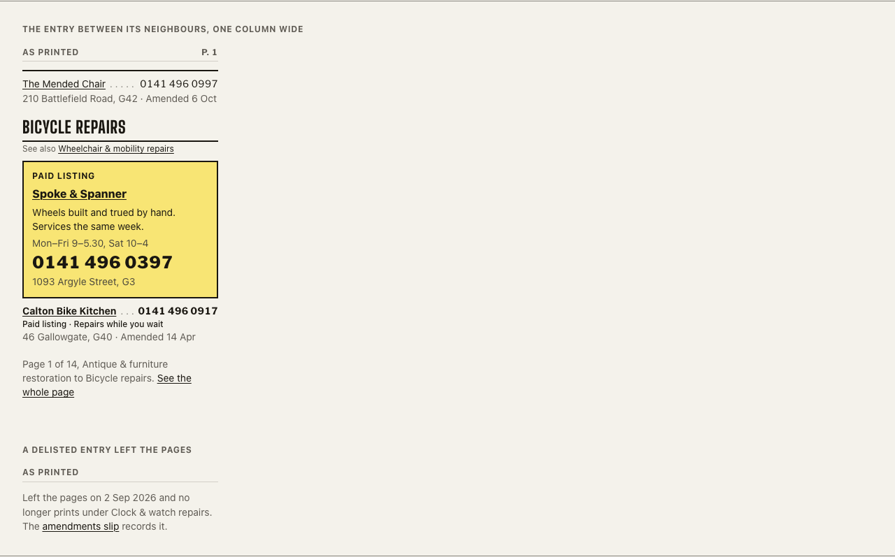 Guideword Next.js directory template — listing-as-printed component