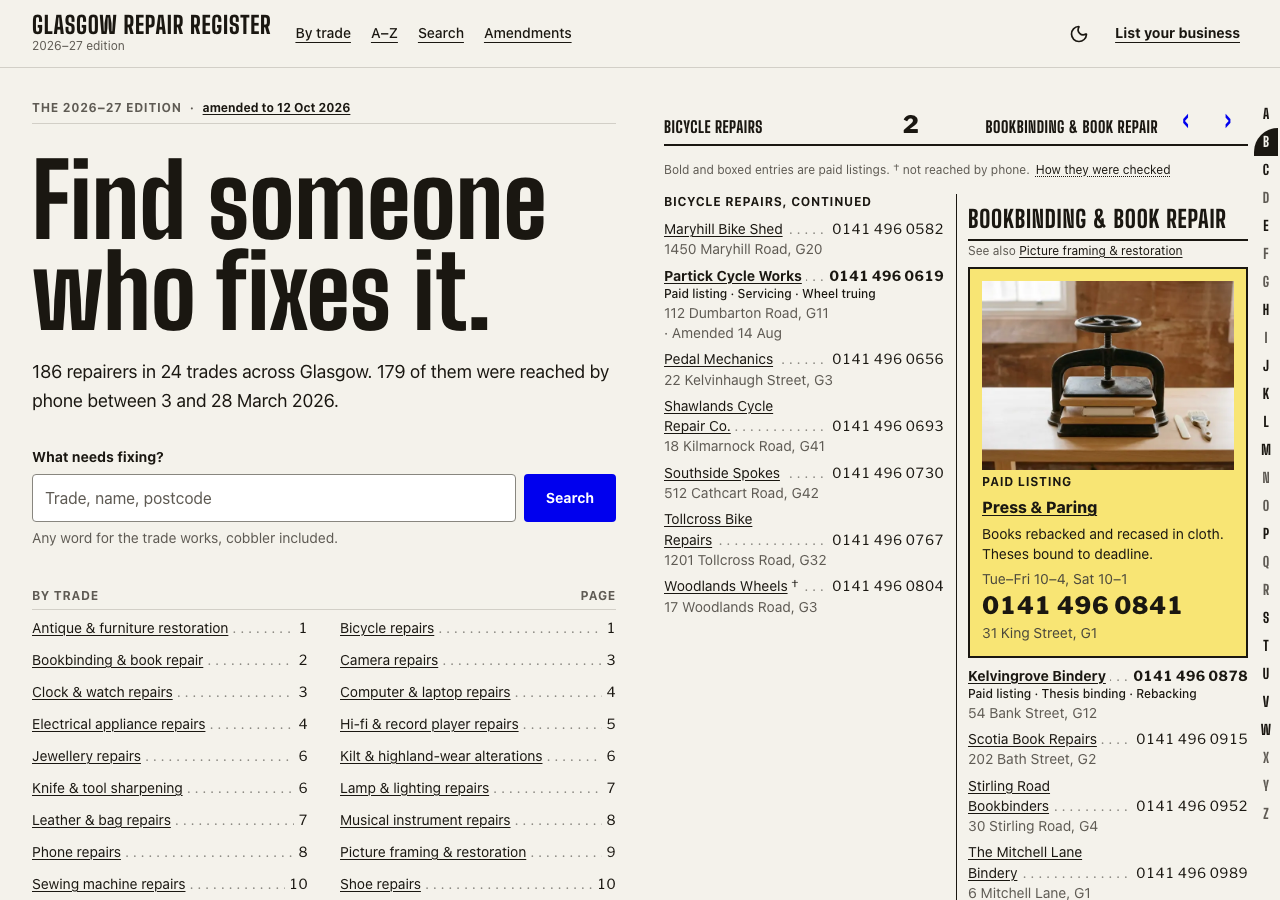 Guideword Next.js directory template — Find someone who fixes it. page