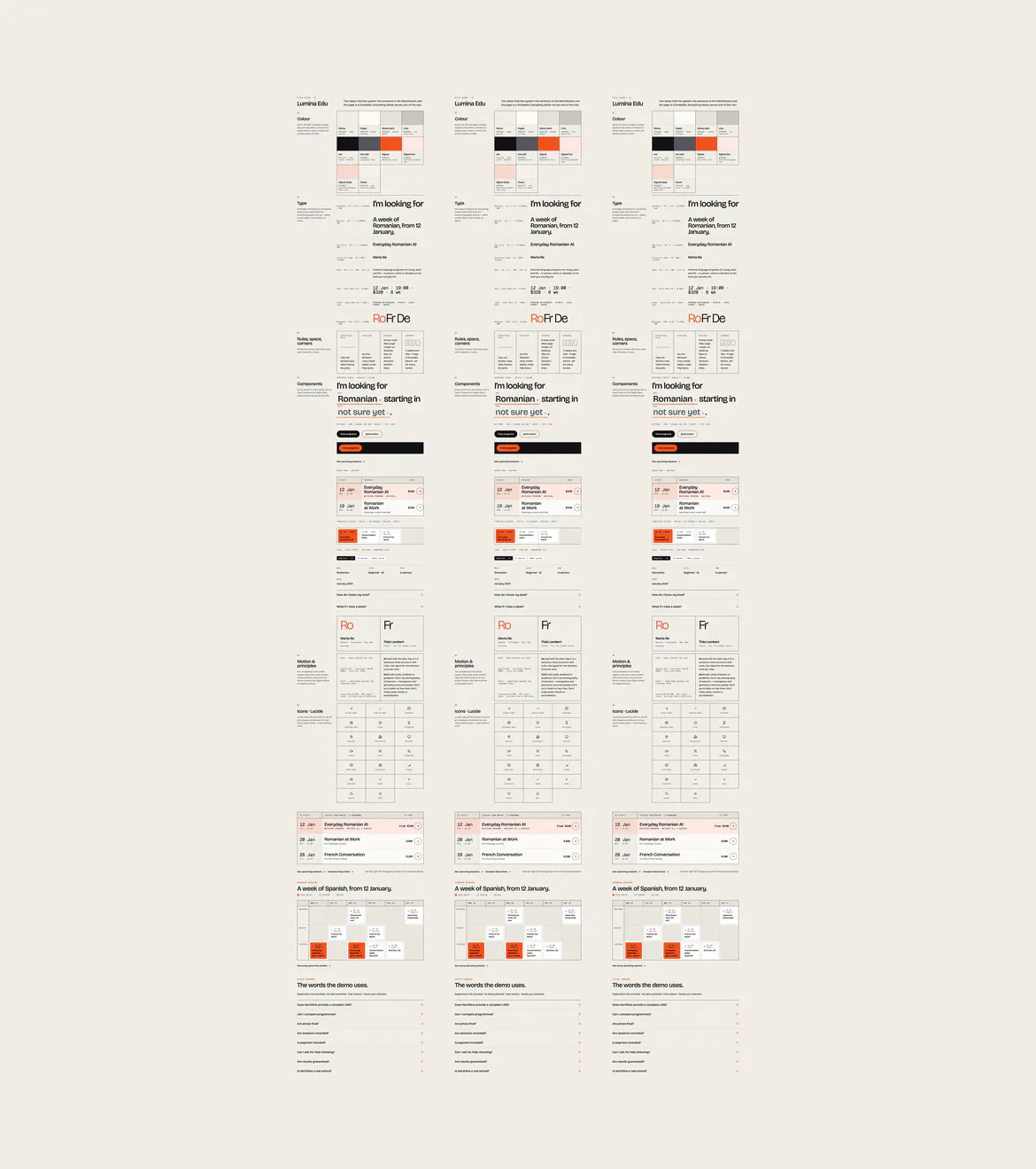 Native Site Editor controls and the Night Study style variation on the same ruled design.