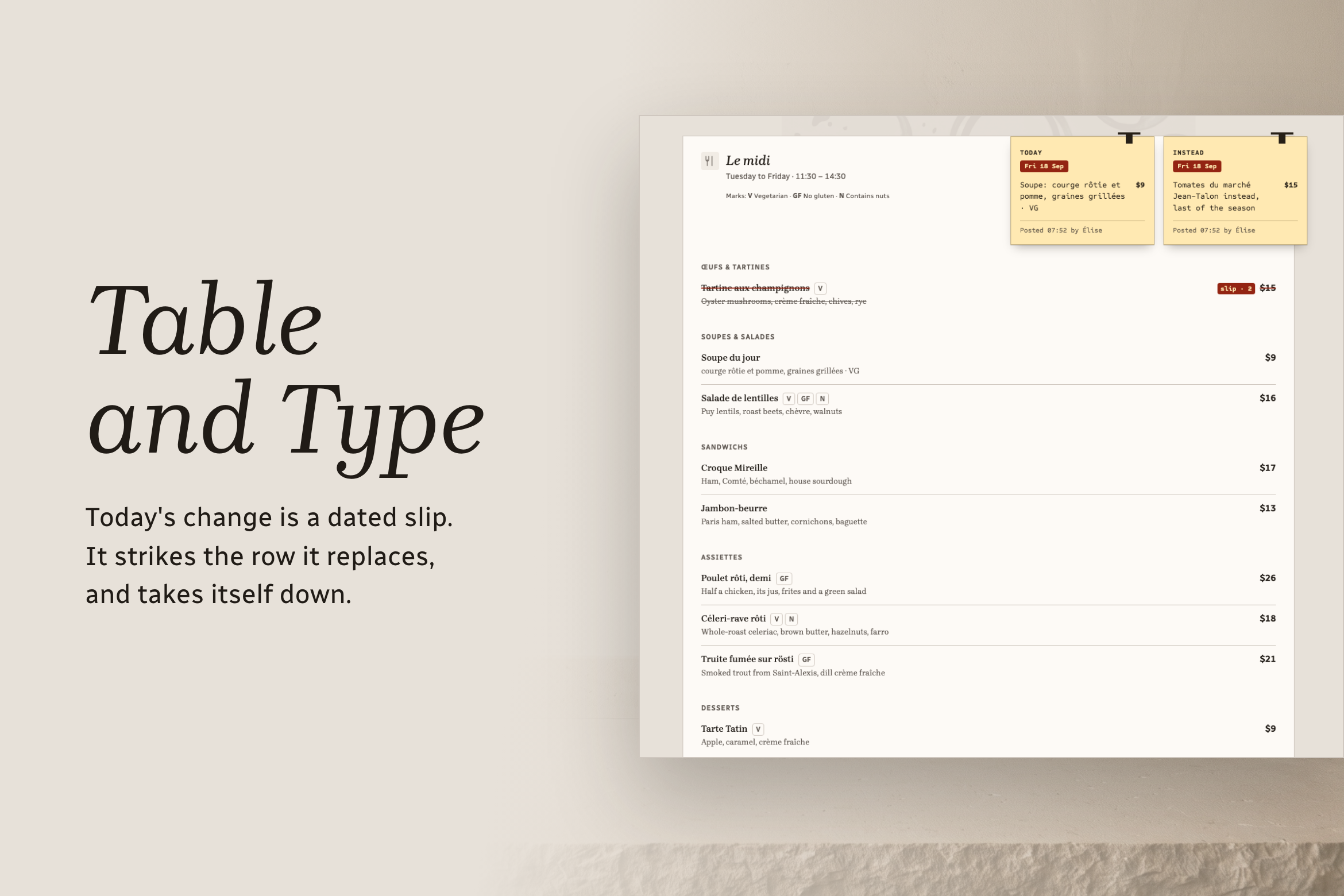 Table and Type — Restaurant & Café WordPress Theme, the demo home page